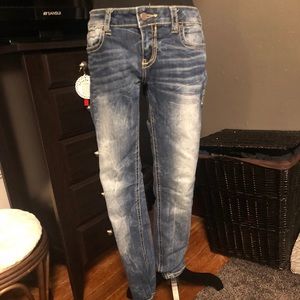 Buckle black skinny jean